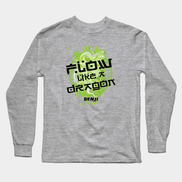 Flow Like a Dragon - Genji Long Sleeve T-Shirt by Digitalgarz